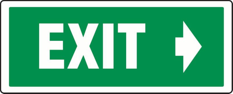 Exit (Right Arrow) PVC