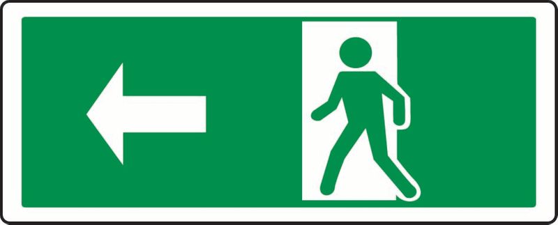 Person Exiting Through Door, Left Sticker
