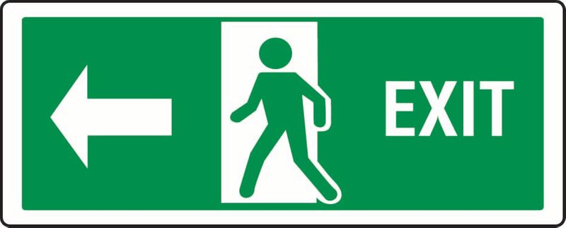 Exit (Person Exiting Through Door, Left) Sticker