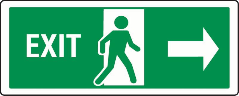 Exit (Person Exiting Through Door, Right) Coreflute
