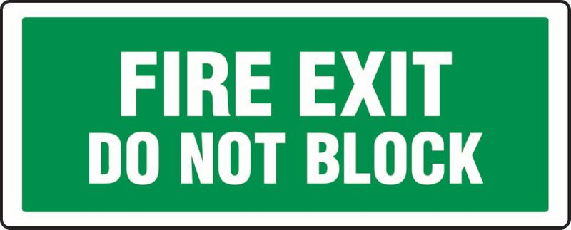 Fire Exit Do Not Block Sticker