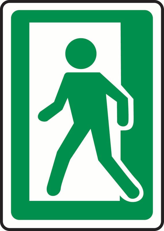 Person Exiting Through Door Sticker