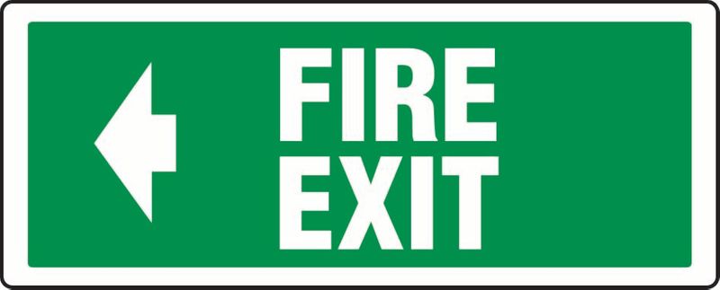 Fire Exit (Left Arrow) Coreflute
