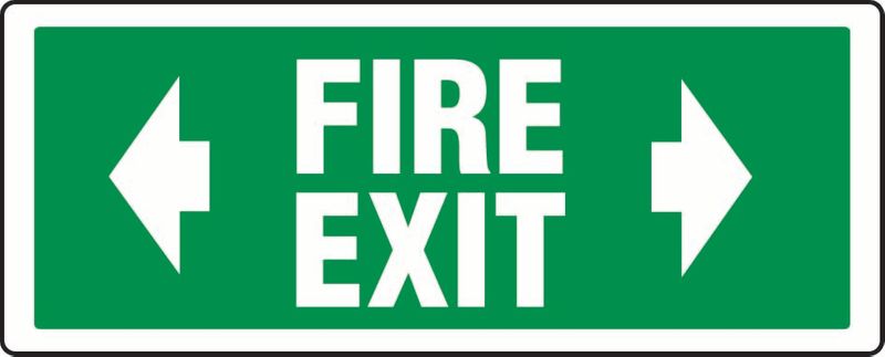 Fire Exit (Left And Right Arrows) Sticker