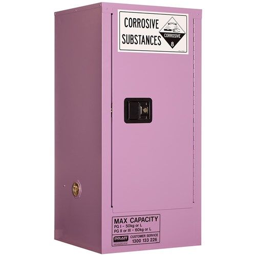 Corrosive Storage Cabinet 60L 1Door, 2 Shelf Class 8 Corrosive Metal