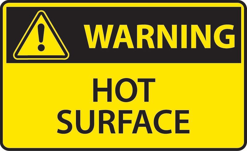 Warning Hot Surface ACM