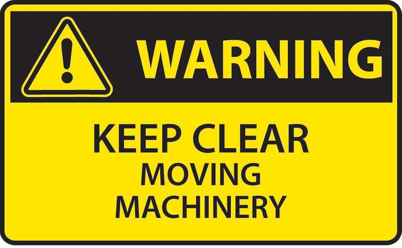 Warning Keep Clear Moving Machinery Coreflute