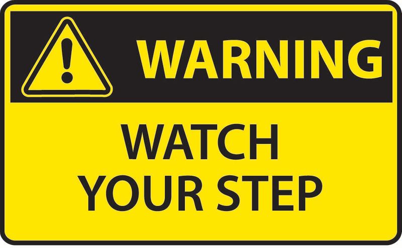 Warning Watch Your Step Sticker