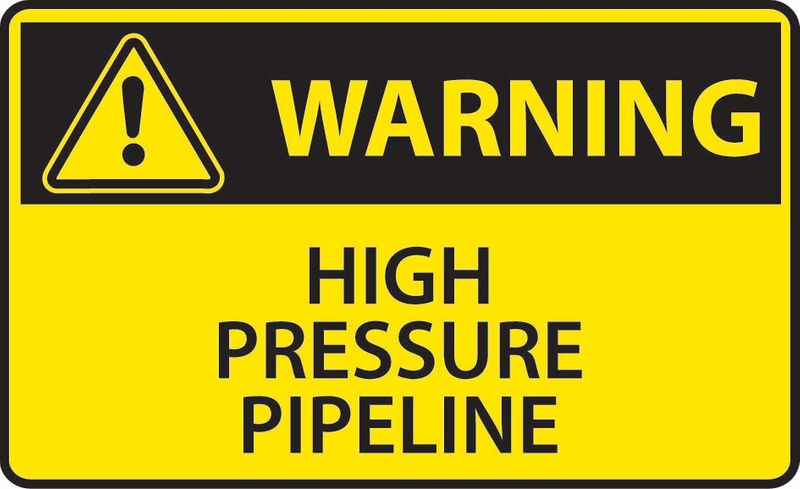 Warning High Pressure Pipeline Coreflute