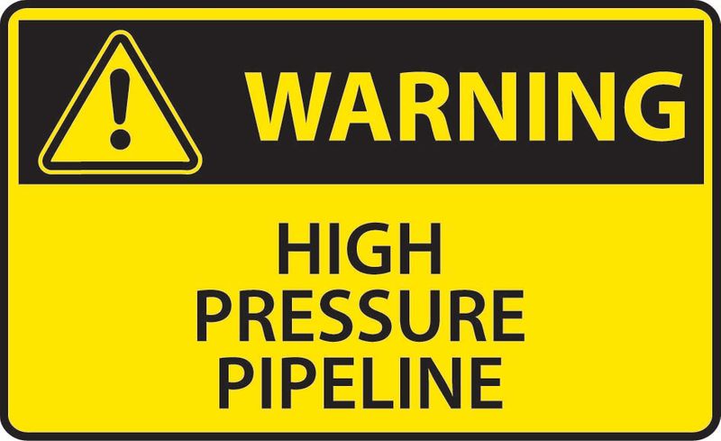 Warning High Pressure Pipeline Sticker