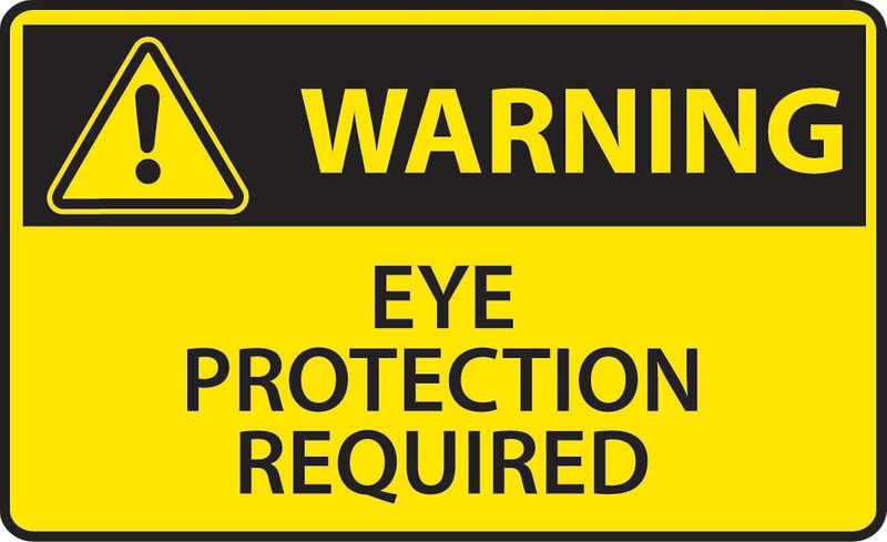Warning Eye Protection Required PVC