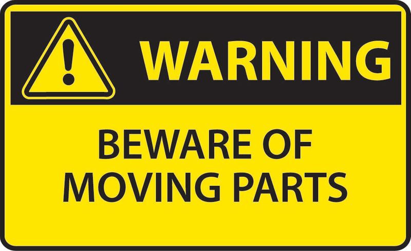 Warning Beware Of Moving Parts Sticker