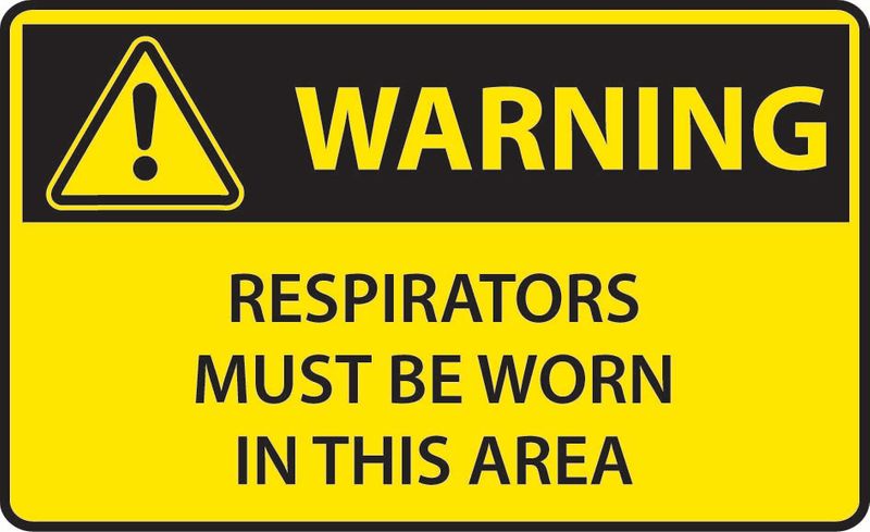 Warning Respirators Must Be Worn In This Area Sticker