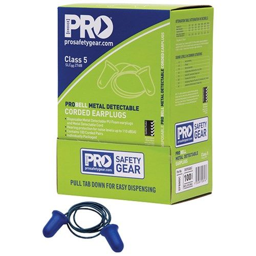 Pro Choice Probell Metal Dectable Earplugs Corded Box 100