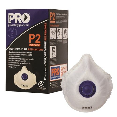 Pro Choice Dust Masks P2 + Valve Box 12