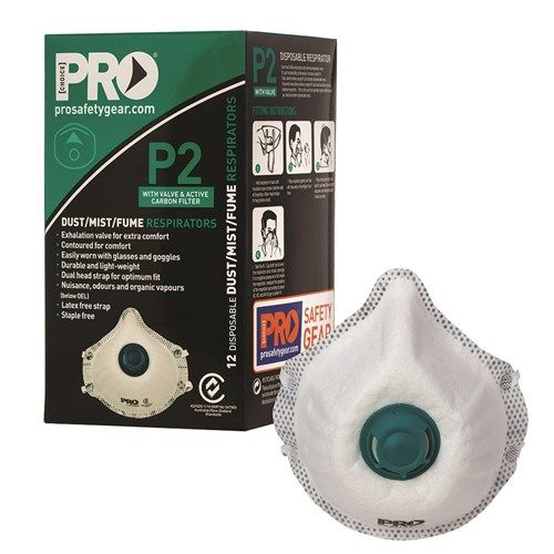 Pro Choice Dust Masks P2 + Valve + Carbon Box 12