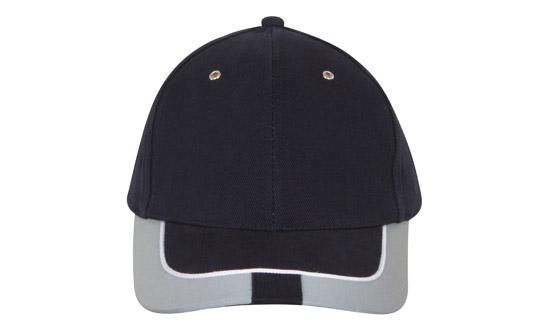 Headwear 6 Panel Brushed Heavy Cotton Cap Reflective Trim