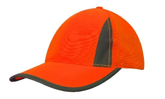 Headwear Luminescent Safety Cap with Reflective Inserts and Trim