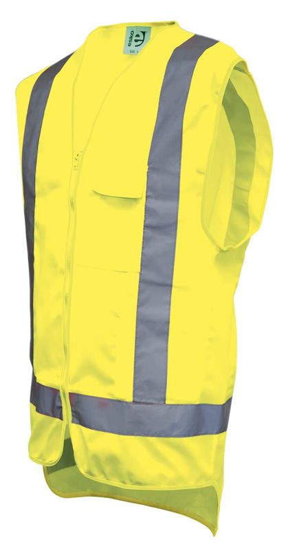 Esko Good2Glow Day/Night Safety Vest Complete With Cellphone ID And Pen Pocket Neon Yellow