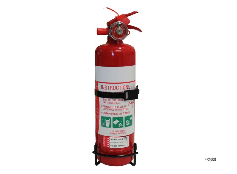 Esko Dry Powder Fire Extinguisher With Bracket 1A:10B:E 6-Year Warranty 1.0kg