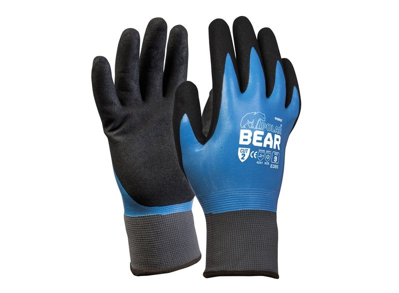 Esko Polar Bear Thermal Lined Fully Coated Glove Sandy Nitrile Palm