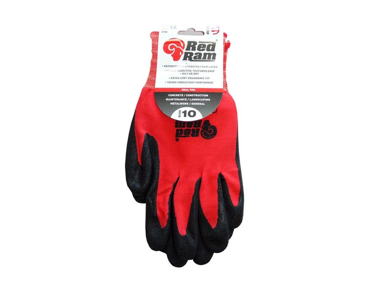 Esko Red Ram Sandy Latex Coat With Red Polyamide Liner With Header Card Black