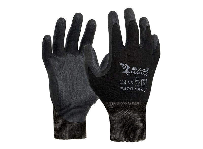 Esko Black Hawk Foam Nitrile Polyamide Liner Gloves Black