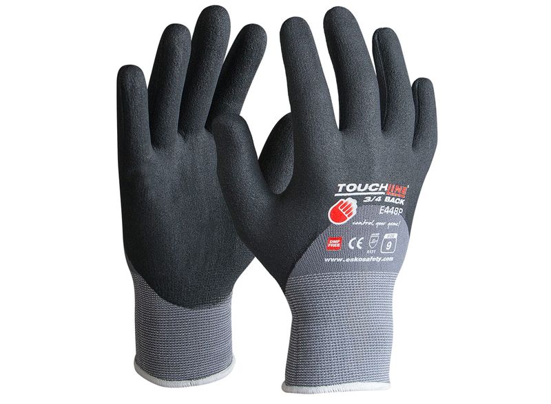 Esko Touchline 3/4Back Nitrile 3/4 Dip Foam Coat On Spandex Gloves