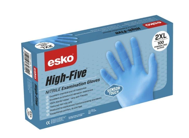 Esko High Five Disposable Nitrile Glove Blue Box 100