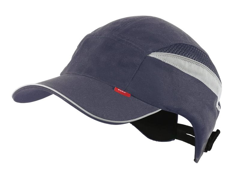 Esko Anti-shock Bump Cap Long Peak EN 812 Certified Reflective Tape Navy