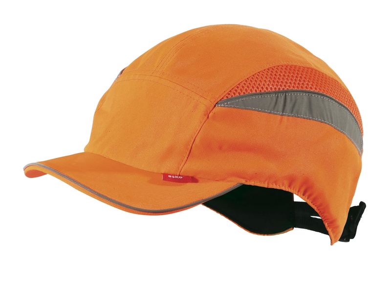 Esko Anti-shock Bump Cap Long Peak EN 812 Certified Reflective Tape Orange