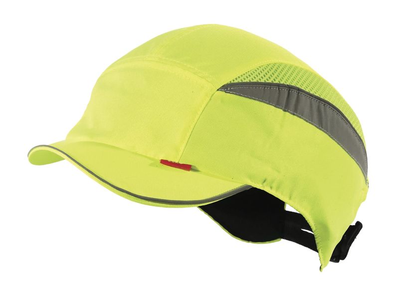 Esko Anti-shock Bump Cap, Short Peak, EN 812 Certified Reflective Tape Hi Vis Yellow