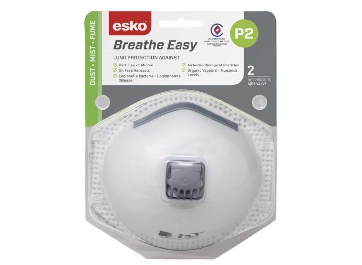 Esko Breathe Easy P2 Respirator With Valve Blister Pack Pack 2
