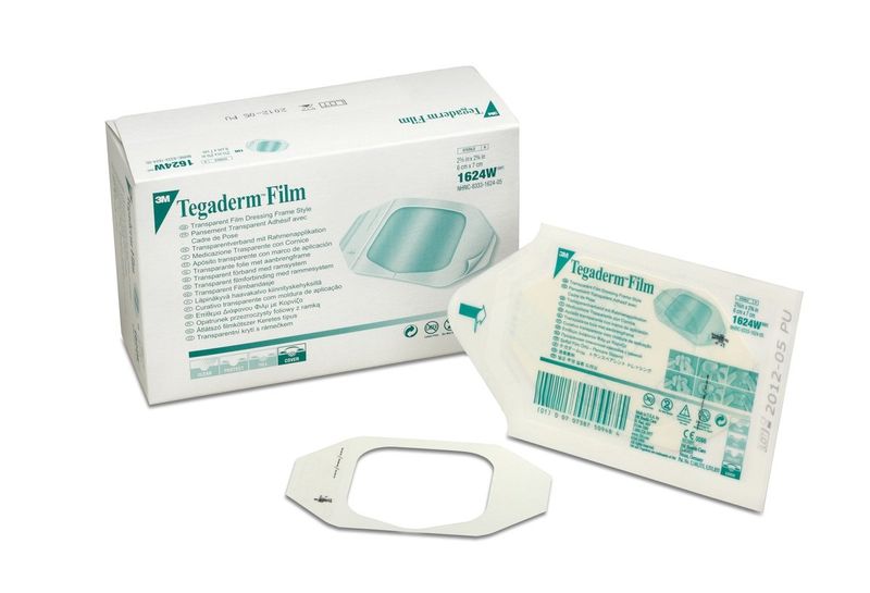 3M Tegaderm 1624W Film Dressing 6cm x 7cm Box 100