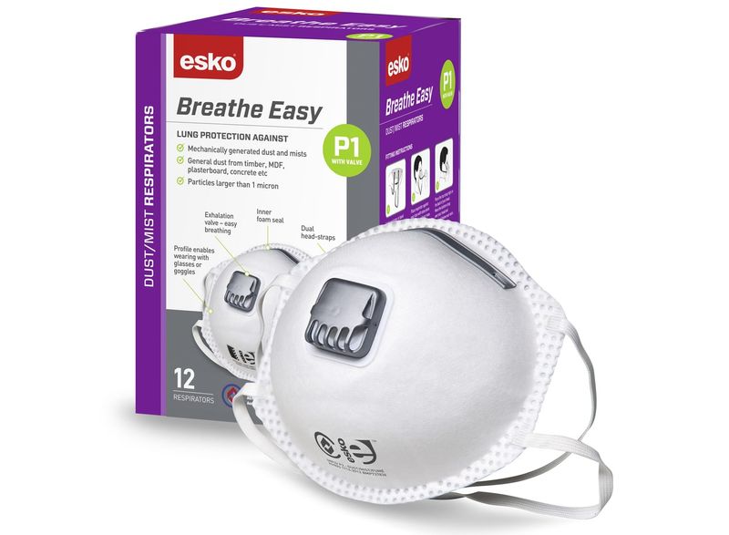 Esko Breathe Easy Dust Mask P1 With Valve Box 12