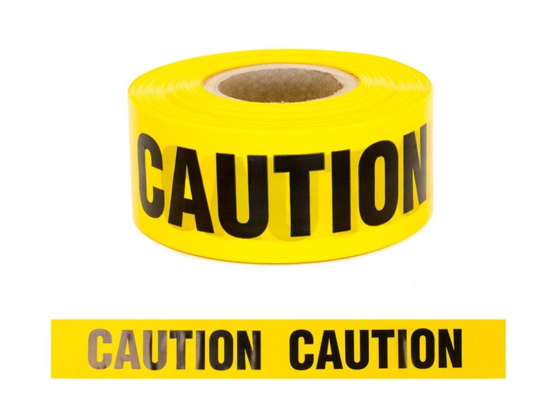 Esko Barrier Warning Tape "Caution" Black/Yellow 75mm x 250m