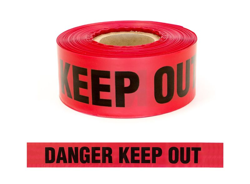 Esko Barrier Warning Tape "Danger Keep Out" Black/Red 75mm x 250m