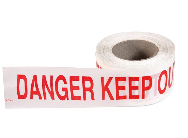 Esko Economy Barrier Warning Tape "Danger Keep Out" Red/White 75mm x 250m