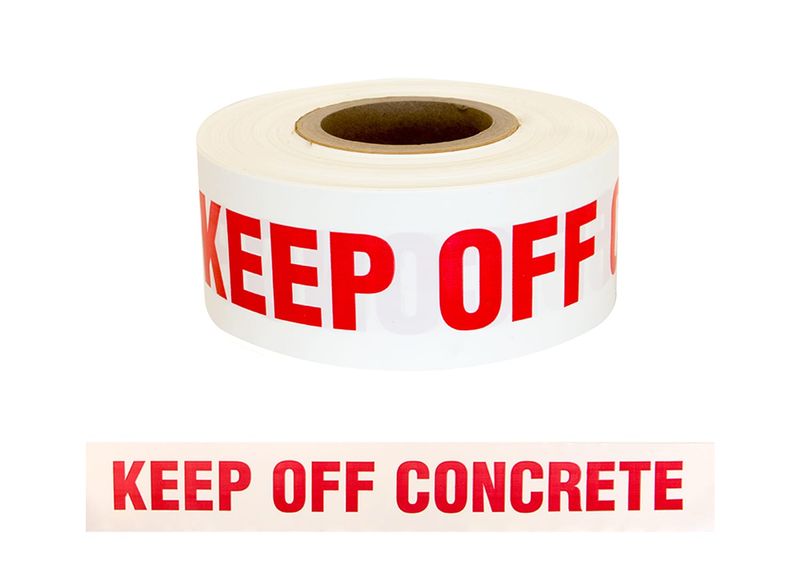 Esko Barrier Warning Tape "Keep Off Concrete" Red/White 75mm x 250m