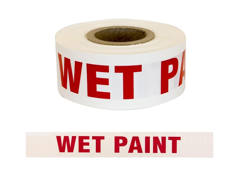 Esko Barrier Warning Tape "Wet Paint" Red/White 75mm x 250m