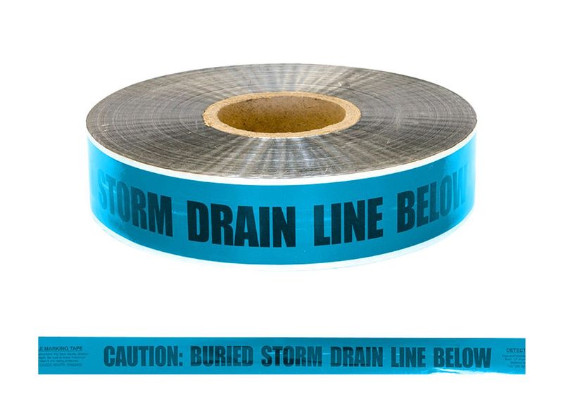 Esko Foil Detectatape "Caution: Buried Storm Drain Line Below" Roll 50mm x 304m