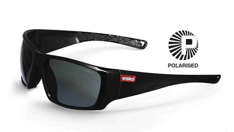 Esko Cuba Safety Glasses Gloss Black Frame Polarised Lens