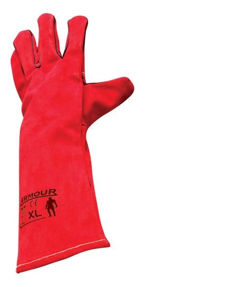 Armour Safety Leather Red Welding Glove (Lefties) 40cm