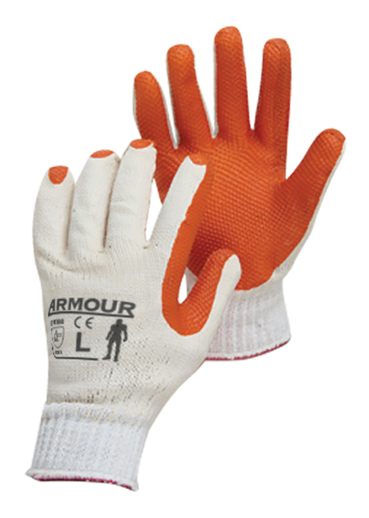 Armour Safety Latex Open Back Glove Red