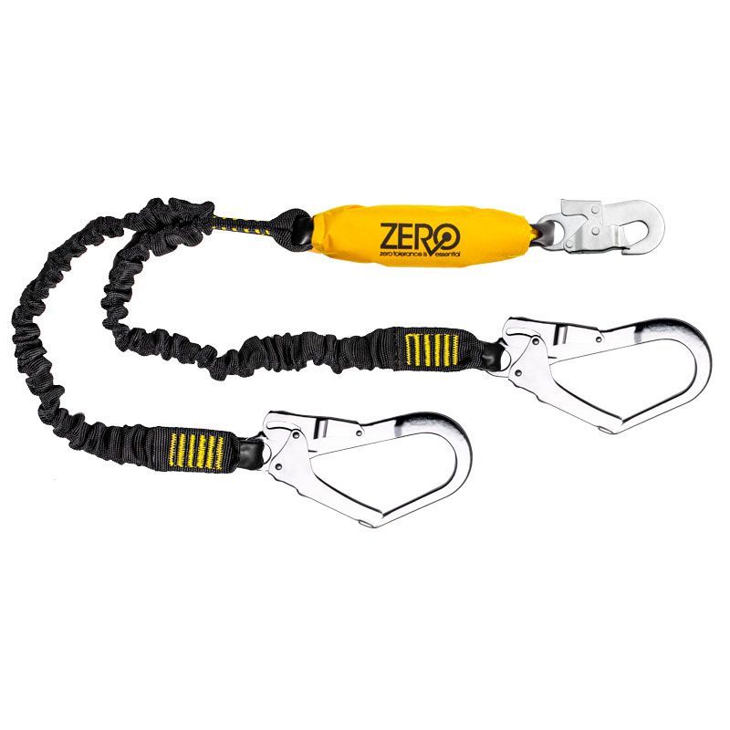 Zero Climbs Double Webbing Lanyard with Snaphook And Scaffhooks