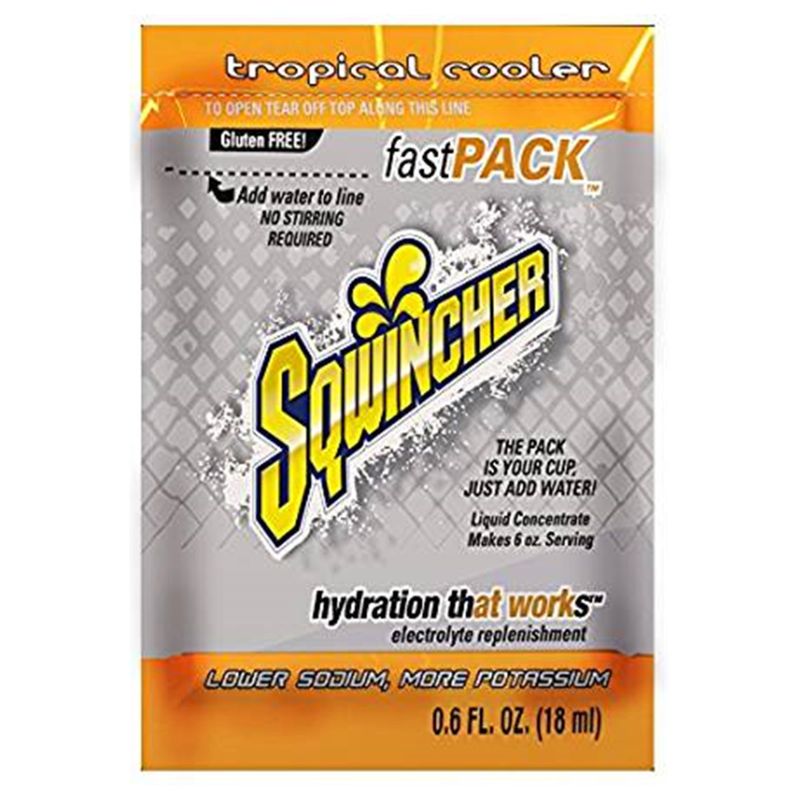 Sqwincher Concentrate Fast Pack Tropical Cooler 18ml Pack 50