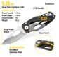 CAT 2 Piece Key Chain Light and 5-1/4in Folding Skeleton Knife Set
