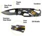 CAT 5-1/4in Folding Skeleton Knife with Carabiner and Black Blade