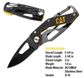 CAT 5-1/4in Folding Skeleton Knife with Carabiner and Black Blade