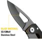 CAT 5-1/4in Folding Skeleton Knife with Carabiner and Black Blade